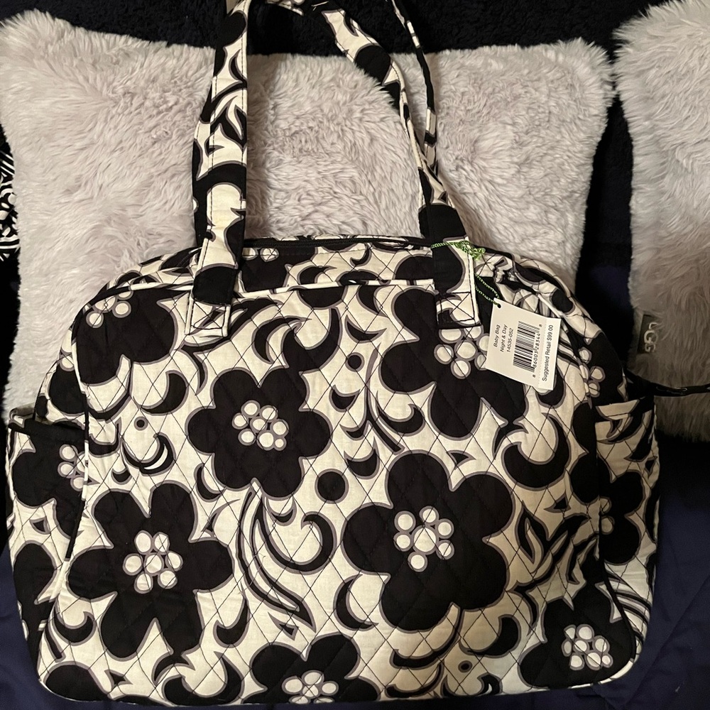 Vera Bradley retired print black and white baby bag